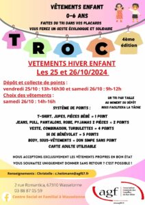 Troc vêtements hiver enfant 25 et 26 octobre